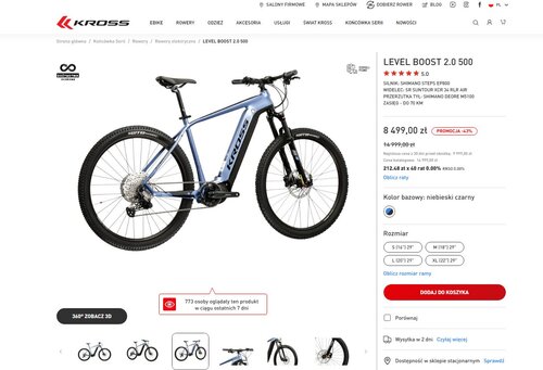 Elektryczny rower górski Kross z 43% obniżką