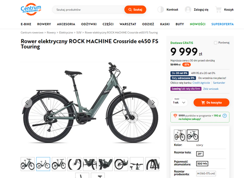 Elektryczny rower trekkingowy znacznie taniej