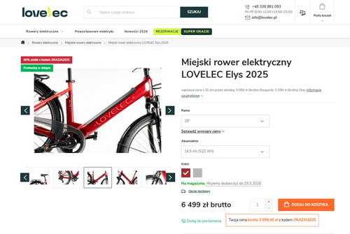 Elektryczny rower miejski od Lovelec taniej