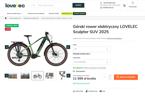 Elektryczny rower górski staniał
