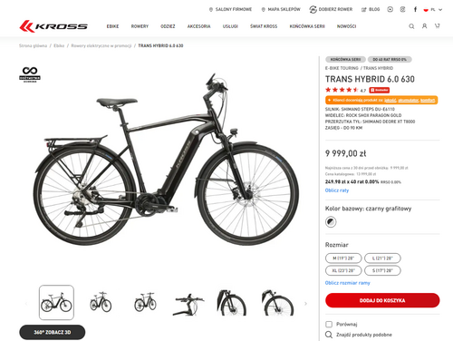 Elektryczny rower trekkingowy Kross
