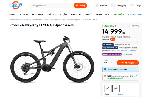 Elektryczny góral objęty rabatem