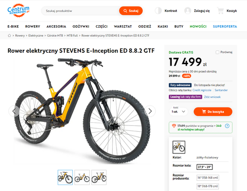 Elektryczny rower górski na mocarnej przecenie