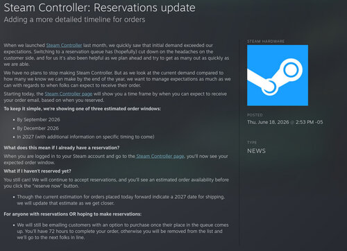Steam Controller data premiery