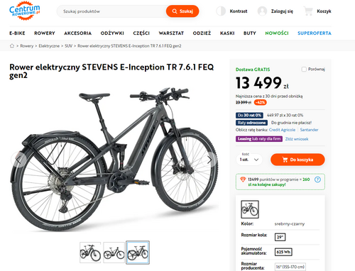 Solidny elektryczny rower górski na promocji