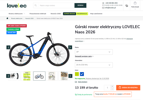 Elektryczny rower górski w promocji