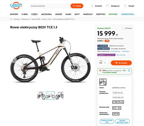 Elektryczny rower górski BESV w promocji
