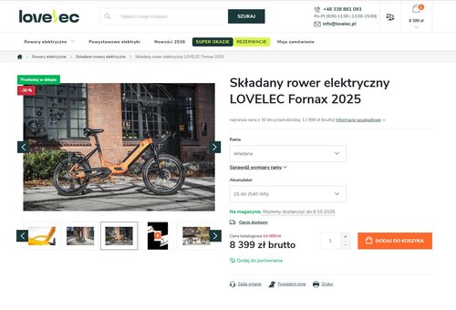 Rower elektryczny z Czech staniał