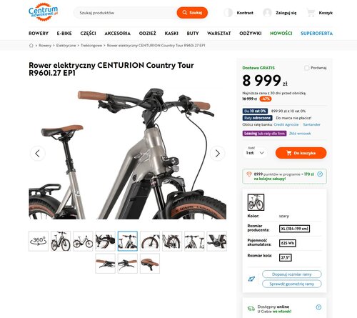 Elektryczny rower trekkingowy w promocji
